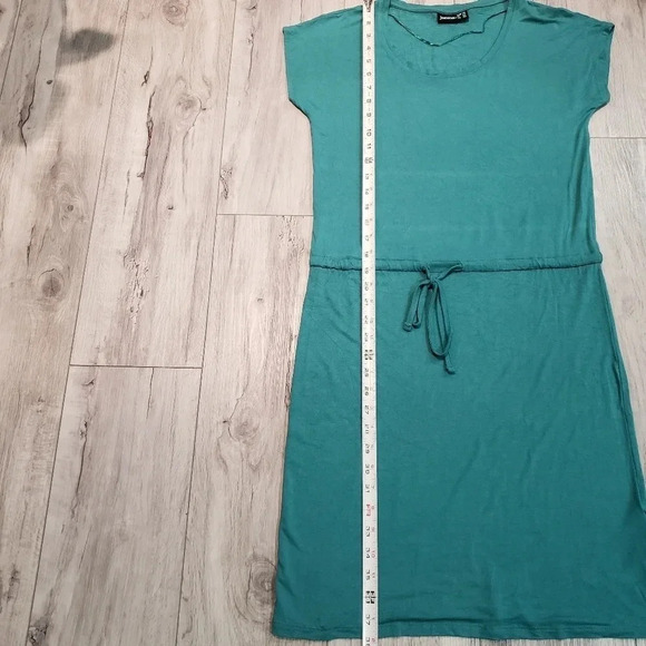 Janina Womans Green Short Sleeved Draw string Midi Dress EUR-38 - Picture 4 of 5
